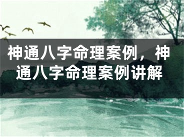 神通八字命理案例，神通八字命理案例讲解