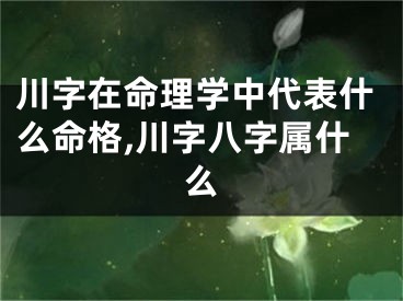 川字在命理学中代表什么命格,川字八字属什么