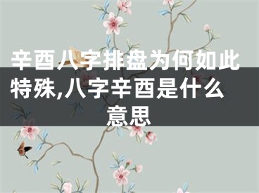 辛酉八字排盘为何如此特殊,八字辛酉是什么意思
