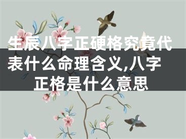 生辰八字正硬格究竟代表什么命理含义,八字正格是什么意思