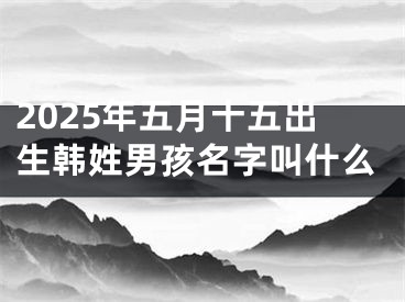 2025年五月十五出生韩姓男孩名字叫什么