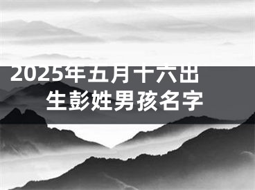 2025年五月十六出生彭姓男孩名字