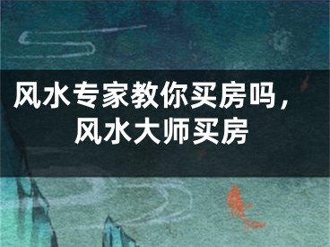 风水专家教你买房吗，风水大师买房