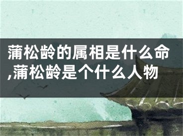 蒲松龄的属相是什么命,蒲松龄是个什么人物