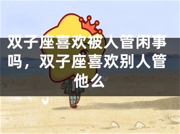 双子座喜欢被人管闲事吗，双子座喜欢别人管他么