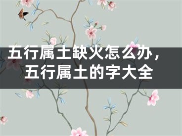 五行属土缺火怎么办，五行属土的字大全
