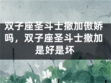 双子座圣斗士撒加傲娇吗，双子座圣斗士撒加是好是坏