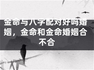 金命与八字配对好吗婚姻，金命和金命婚姻合不合