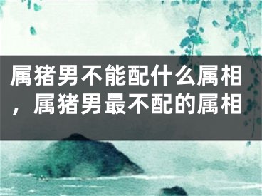 属猪男不能配什么属相，属猪男最不配的属相