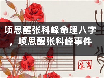 项思醒张科峰命理八字，项思醒张科峰事件