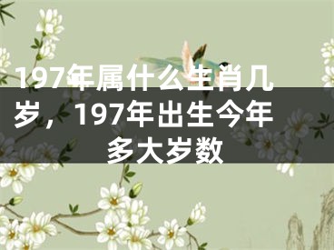 197年属什么生肖几岁,197年出生今年多大岁数
