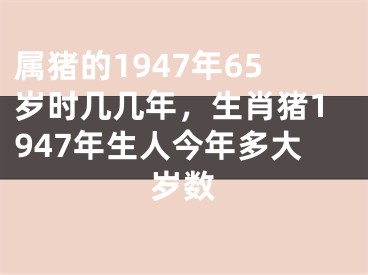 属猪的1947年65岁时几几年，生肖猪1947年生人今年多大岁数