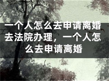 一个人怎么去申请离婚去法院办理，一个人怎么去申请离婚