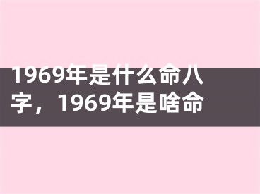 1969年是什么命八字，1969年是啥命