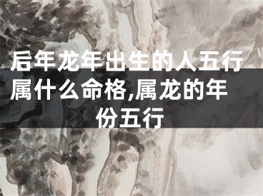 后年龙年出生的人五行属什么命格,属龙的年份五行