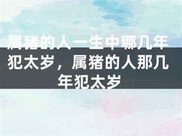 属猪的人一生中哪几年犯太岁，属猪的人那几年犯太岁