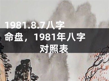 1981.8.7八字命盘，1981年八字对照表