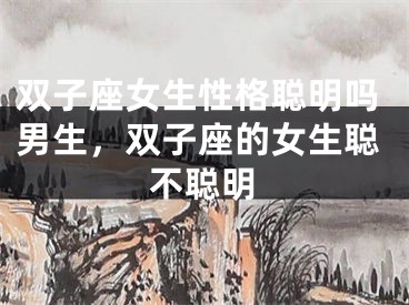 双子座女生性格聪明吗男生，双子座的女生聪不聪明