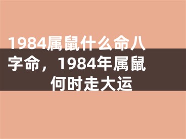 1984属鼠什么命八字命,1984年属鼠何时走大运