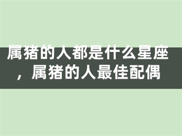 属猪的人都是什么星座，属猪的人最佳配偶