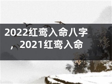 2022红鸾入命八字,2021红鸾入命