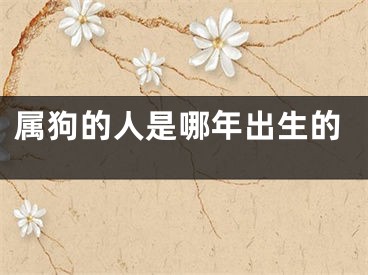 属狗的人是哪年出生的
