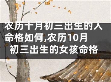 农历十月初三出生的人命格如何,农历10月初三出生的女孩命格