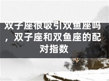 双子座很吸引双鱼座吗，双子座和双鱼座的配对指数