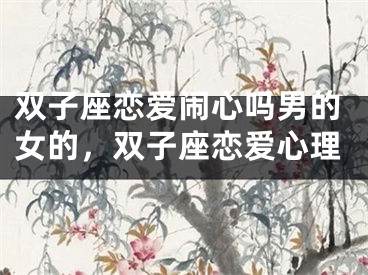 双子座恋爱闹心吗男的女的，双子座恋爱心理