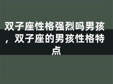 双子座性格强烈吗男孩，双子座的男孩性格特点