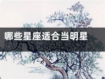 哪些星座适合当明星 