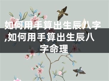 如何用手算出生辰八字,如何用手算出生辰八字命理