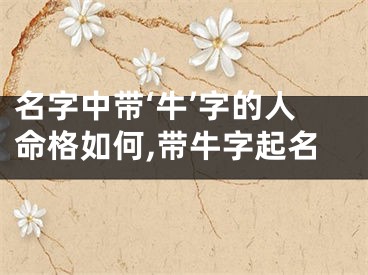 名字中带‘牛’字的人命格如何,带牛字起名