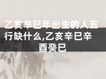 乙亥辛巳年出生的人五行缺什么,乙亥辛巳辛酉癸巳