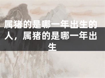 属猪的是哪一年出生的人，属猪的是哪一年出生