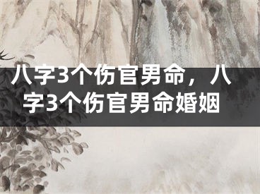 八字3个伤官男命，八字3个伤官男命婚姻
