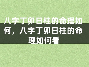 八字丁卯日柱的命理如何，八字丁卯日柱的命理如何看