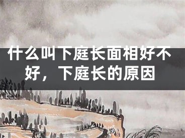 什么叫下庭长面相好不好,下庭长的原因
