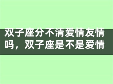 双子座分不清爱情友情吗,双子座是不是爱情