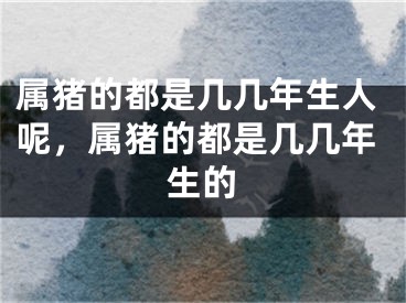 属猪的都是几几年生人呢，属猪的都是几几年生的