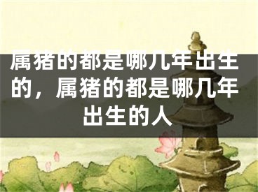 属猪的都是哪几年出生的，属猪的都是哪几年出生的人