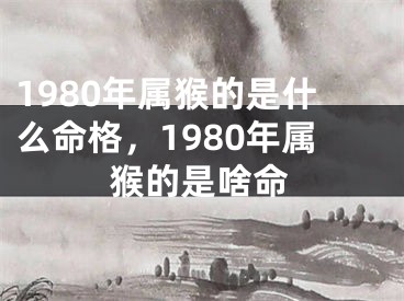 1980年属猴的是什么命格，1980年属猴的是啥命
