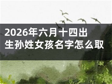 2026年六月十四出生孙姓女孩名字怎么取