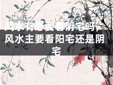 风水有必要看阴宅吗，风水主要看阳宅还是阴宅