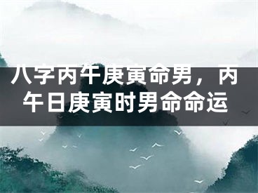 八字丙午庚寅命男，丙午日庚寅时男命命运
