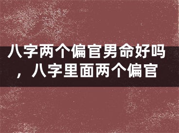 八字两个偏官男命好吗，八字里面两个偏官