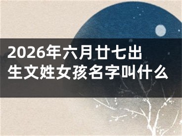 2026年六月廿七出生文姓女孩名字叫什么