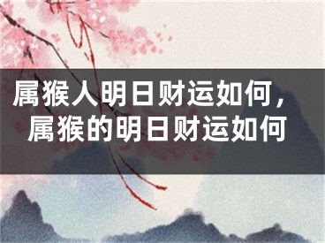 属猴人明日财运如何，属猴的明日财运如何