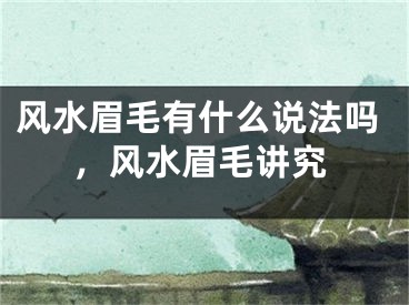 风水眉毛有什么说法吗，风水眉毛讲究