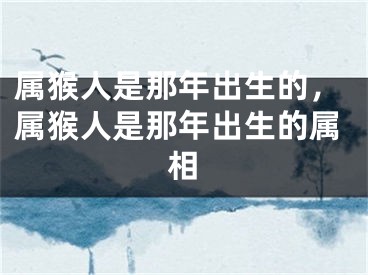 属猴人是那年出生的，属猴人是那年出生的属相